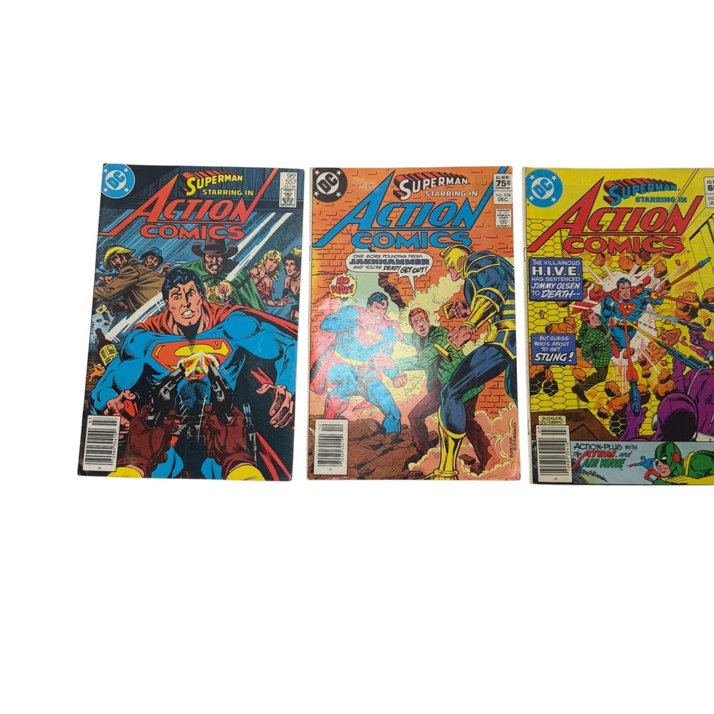 DC Action Comics Superman Lot Issues 533 538 557 Bronze Age 1982-1984 Vintage
